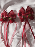 Strawberry Lolita Bow Decorations Red Hairclip Long Ribbon