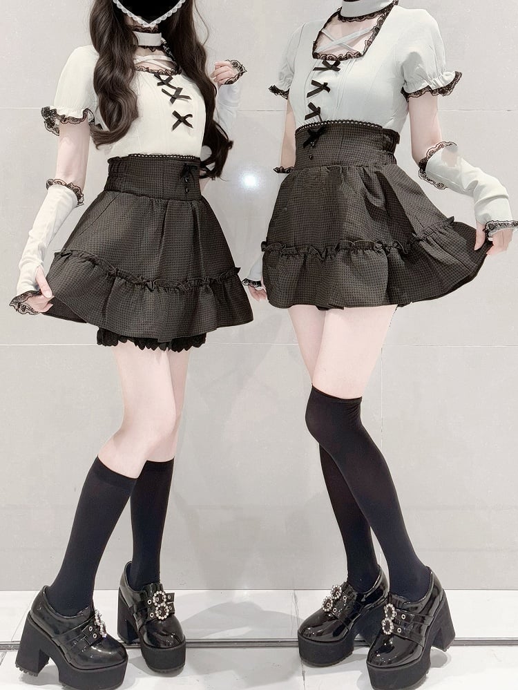 Mint | Knit Criss-Cross Jirai Arm Detachable Kei with Top Dusty Sleeves Neckline