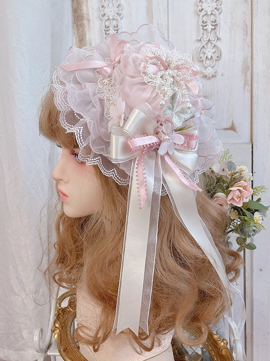 Mini Bead Blossom Hat Pink and Details Cherry