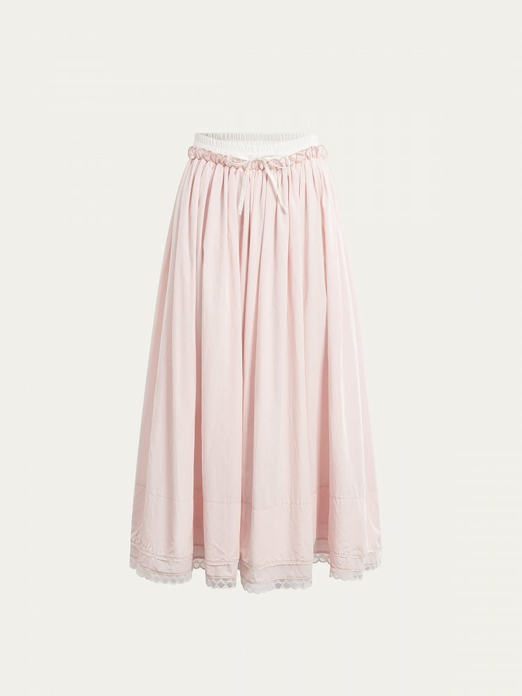 Trim Style Pink with Lace Skirt Kawaii