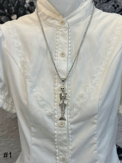 Gothic Punk Style Silver Necklace - Boobi Shop