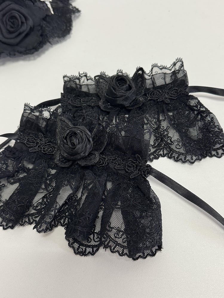 Wrist Lace Cuffs Black Gothic