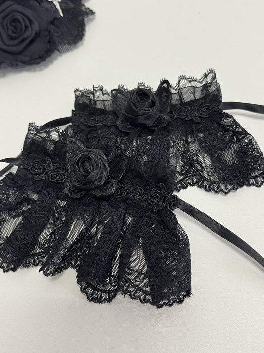 Wrist Lace Cuffs Black Gothic