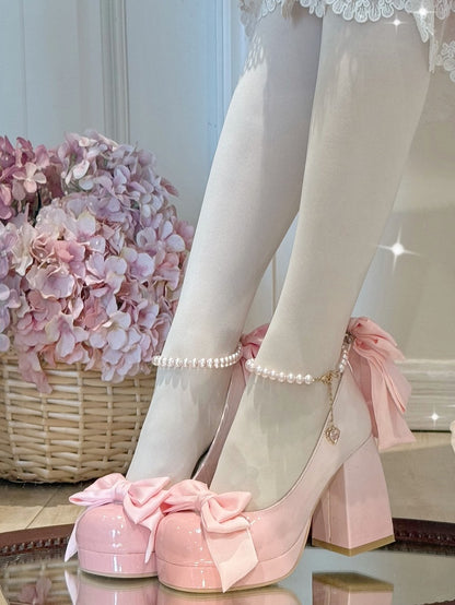 Shoes Mary Sweet Bowknot Round Pink Details Toe Janes Platform Lolita