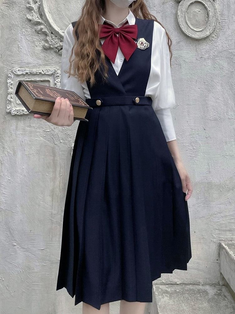 70cm Dunkel/Hochtaillierter Kellerfaltenrock Overall 65 Blau Länge