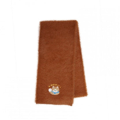 Dark Brown/Light Brown Cute Kitty Scarf