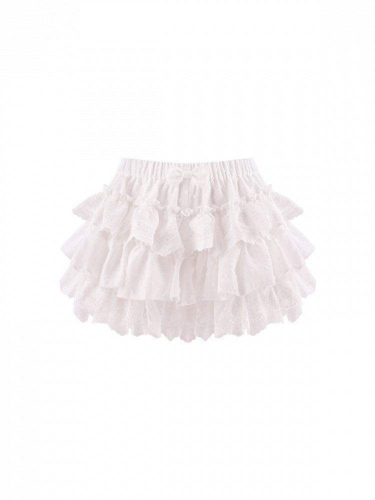 Everyday Layered White Ruffle Mini Skirt - serendipity