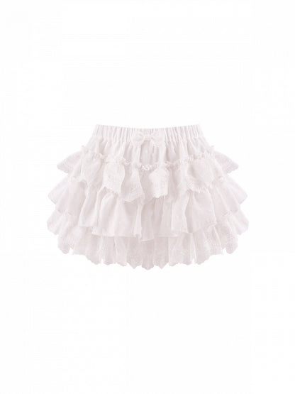 Everyday Layered White Ruffle Mini Skirt - serendipity