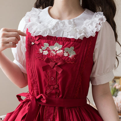 ブラウス ホワイト ピーターパフ コットン パンカラー 半袖