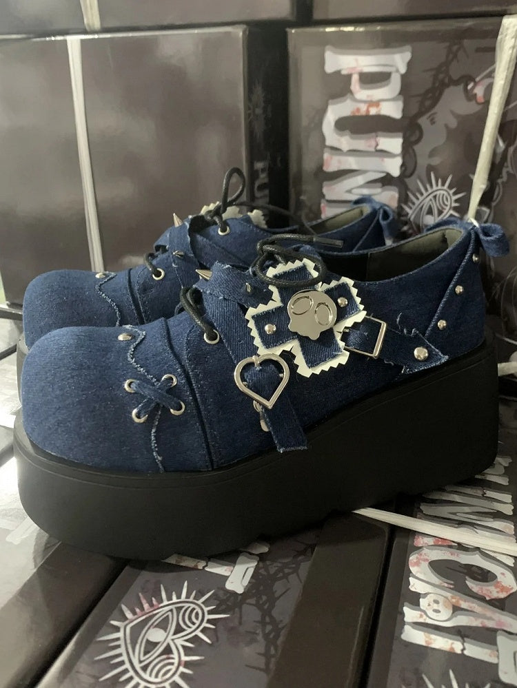 Blue with Punk Studs Shoes