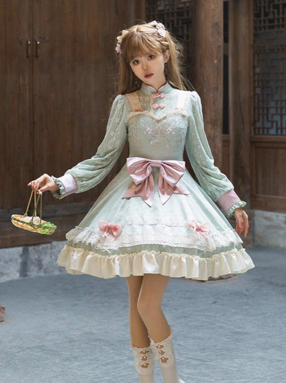 Mädchenkleid Schleife Chinesisch Süß