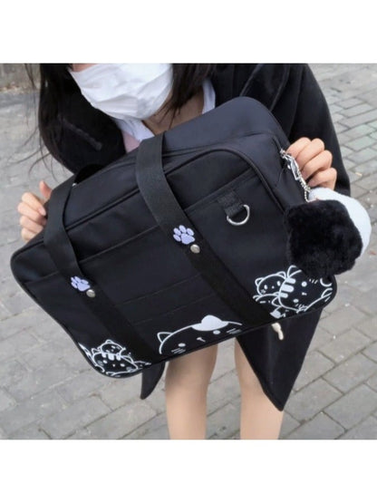 Cute Cat Print Shoulder Bag - Magic Diary