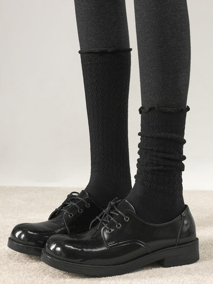 Colors Calf 4 Trim Knitted Socks Ruffled