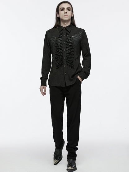 Goth Structured Men's Shirt Black
