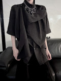 with Short Scarf Design Sleeve Black Top Prince