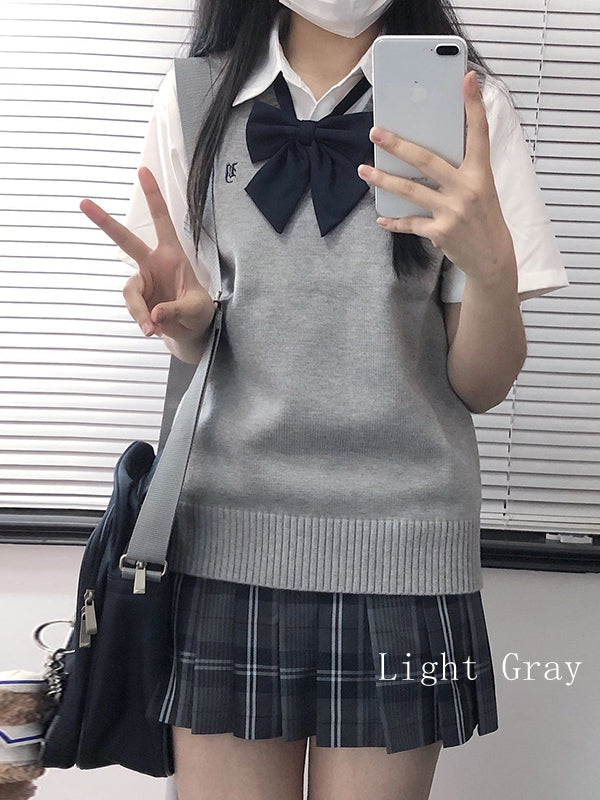 Letter Options 8 Preppy Uniform Vest JK Color Embroidery Style