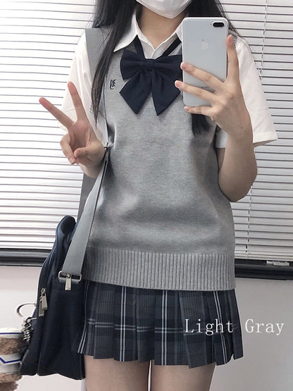 Letter Options 8 Preppy Uniform Vest JK Color Embroidery Style