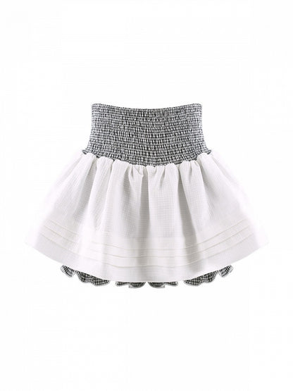 Casual White Skirt with Integrated Shorts - serendipity
