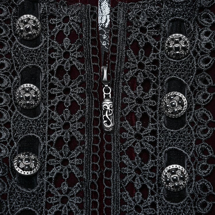 Red Black Goth Gorgeous Coat Symmetric