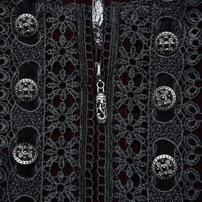 Red Black Goth Gorgeous Coat Symmetric