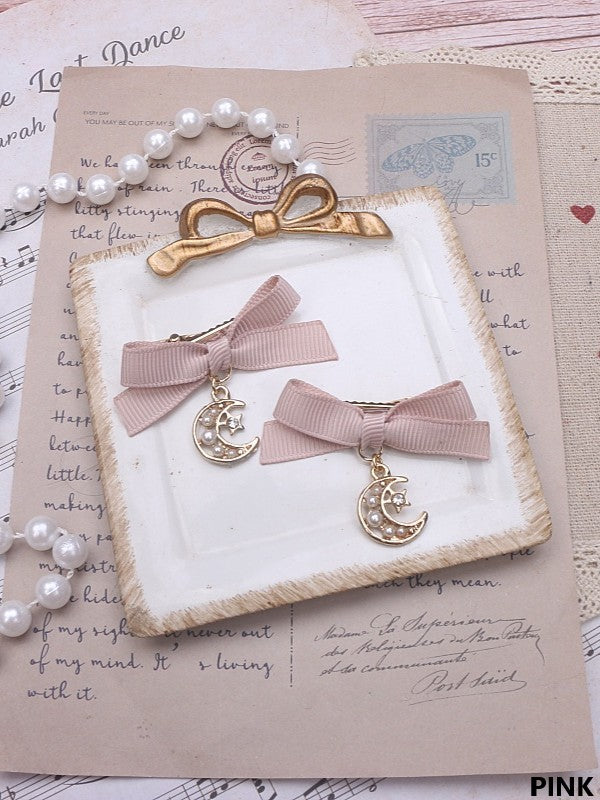 Options 7 Bowknot Jirai Color Kei Moon Charm Hairclip