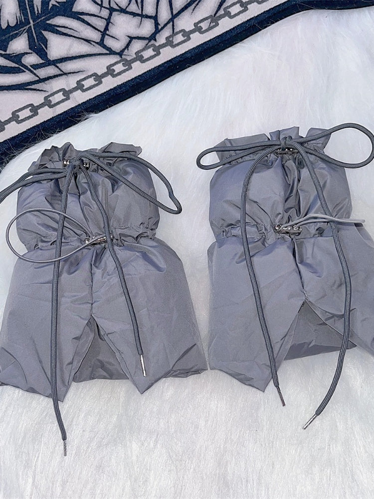 Y2K ショートバージョン ドローストリングカフ レッグウォーマー