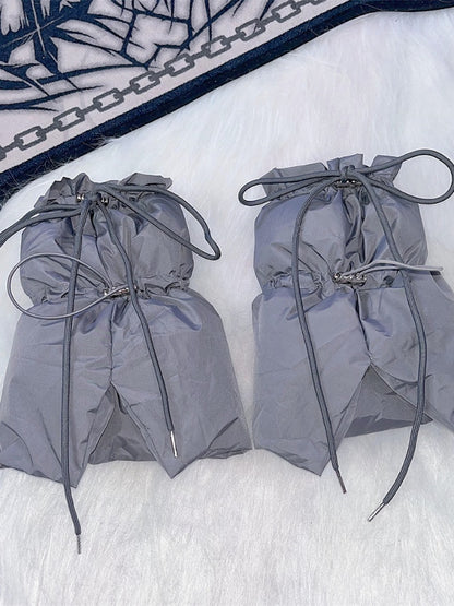 Y2K ショートバージョン ドローストリングカフ レッグウォーマー