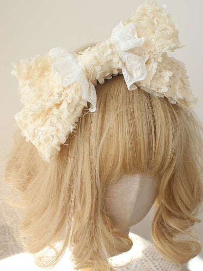 Bowknot Options Hairclip 5 Color Lace Design Trim Petal