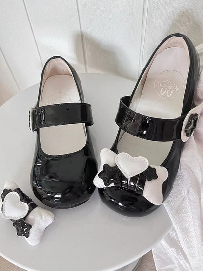 Jirai Kei Schwarze Lolita Stern-Herz-Schuhclips