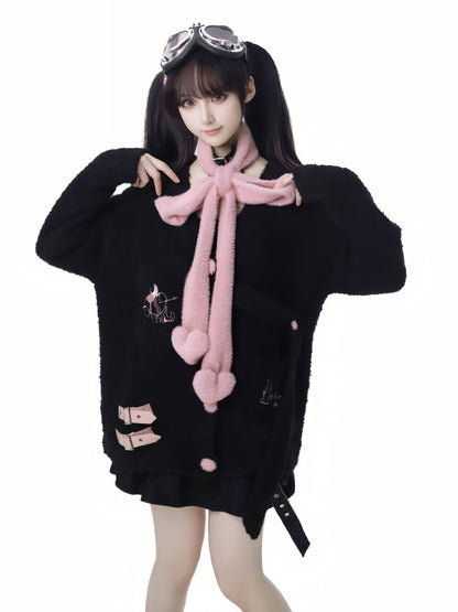 Rosa Schal mit weichen Herzen