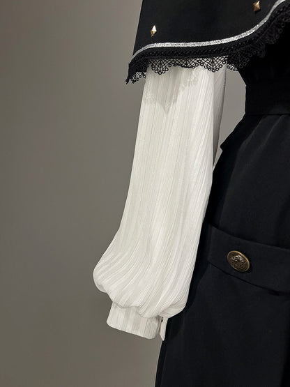 Lolita Skirt Dark Fashion Academia Print Coat Dragon Cape White Gothic Blouse Hooded +