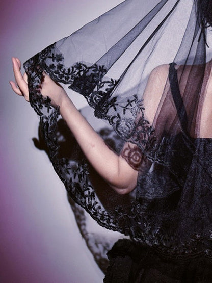 Black Gothic Head Veil