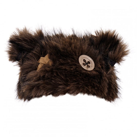 グレー/ブラウンボタンテディベア耳ぬいぐるみ帽子