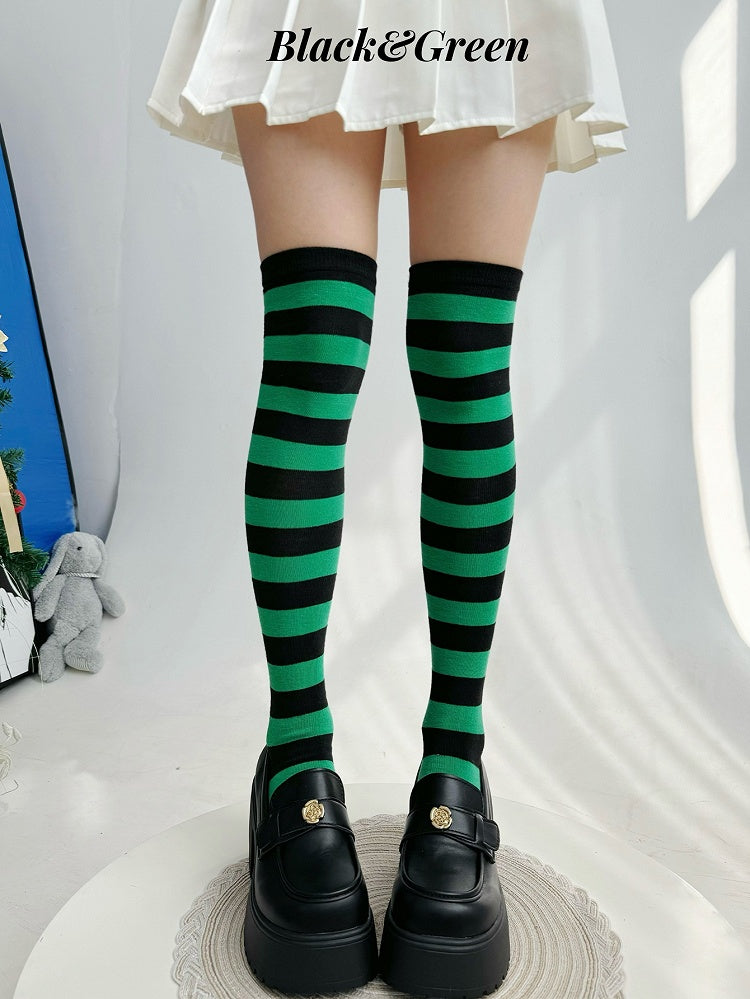 ストライプ柄ロリータオーバーニーストッキング