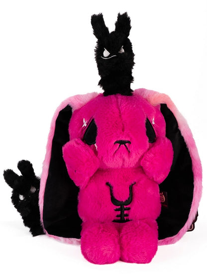 Rose with A Red Dual Plushies Canvas Kawaii Mini Bag Guro Set Bunny Black Anxious Plush