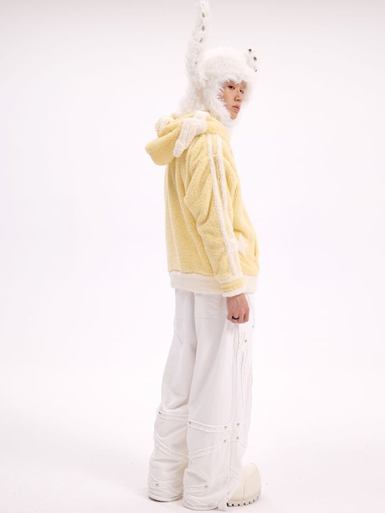 ブラック/ホワイトのスタッズ付きバニーイヤーハット