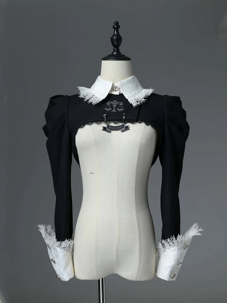 Scale-Embroidered Cropped Top in Gothic Style