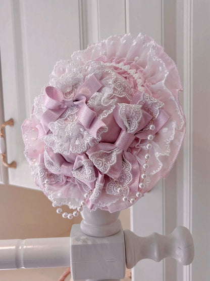 Decorated Bows Mini Pink Chain and Hat Bead