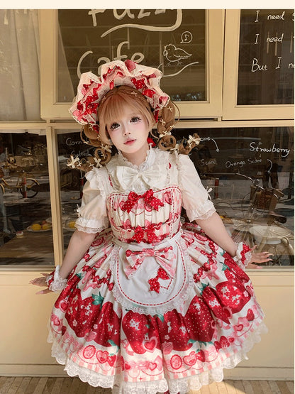 Plus Size White Black Pink Apricot Short Sleeve Lolita Stand Collar Blouse - Versatile girl