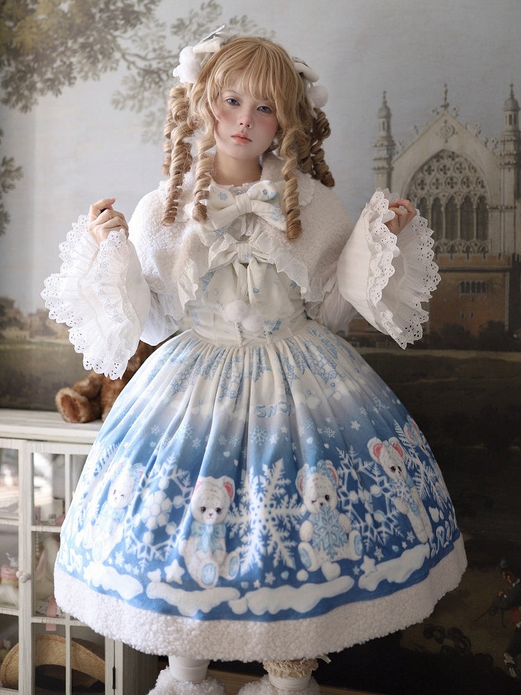 White Winter Lolita Fleece Cape