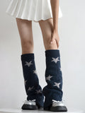 4 Colors Star Pattern Flared Knitted Leg Warmers