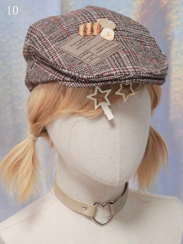 Hat Options Applique Beret Button/Star/Dog 10