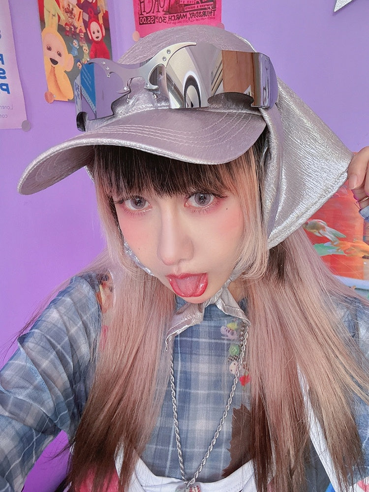 Kappe Baseball Silber Fashion Gyaru Y2K