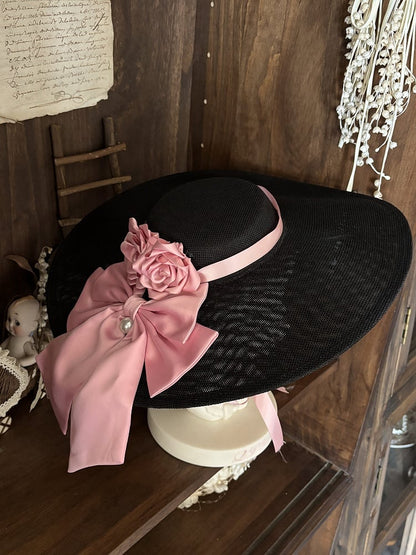 Pink Black Roses Off-Shoulder Boned Lolita Set - Treasure Box Factory