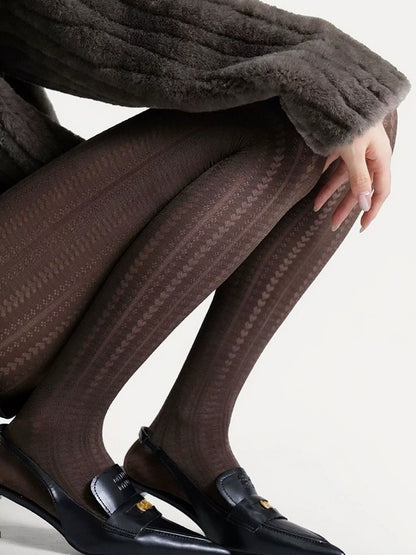 Vintage Heart Stripe Pattern Tights - ModaSwings