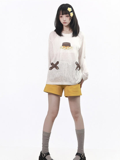Caramel Pudding Yellow and Brown Plaid Drawstring Shorts - PINK SAVIOR