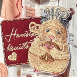 Hamster Brooch/Biscuit Brooches Set Embroidery Lolita