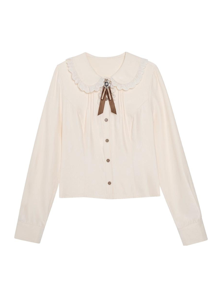 シャツ ガーリー ブラウン ショートスカート ジャケット フレア