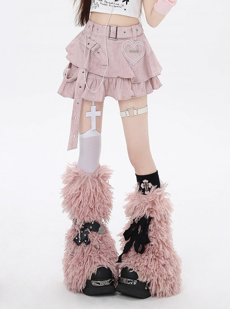 アップリケ アシンメトリー Y2K ピンク スイートハート