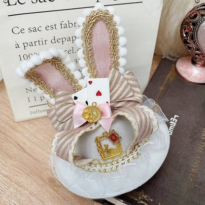 Blue/Pink Alice in Wonderland Vibes Bunny Ears Mini Hat